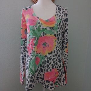 Vibrant Floral Long Sleeve Women's Top